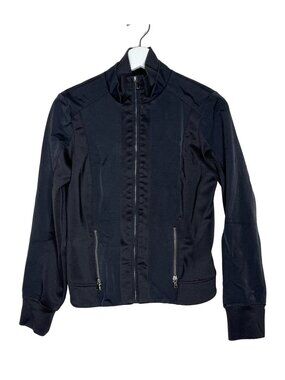 New York & Company Black Moto Zip Jacket Women’s Small Stretch Casual Layering